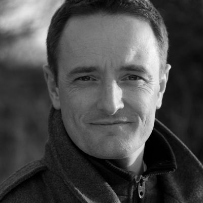 Portrait of Rob Farrer in black and white